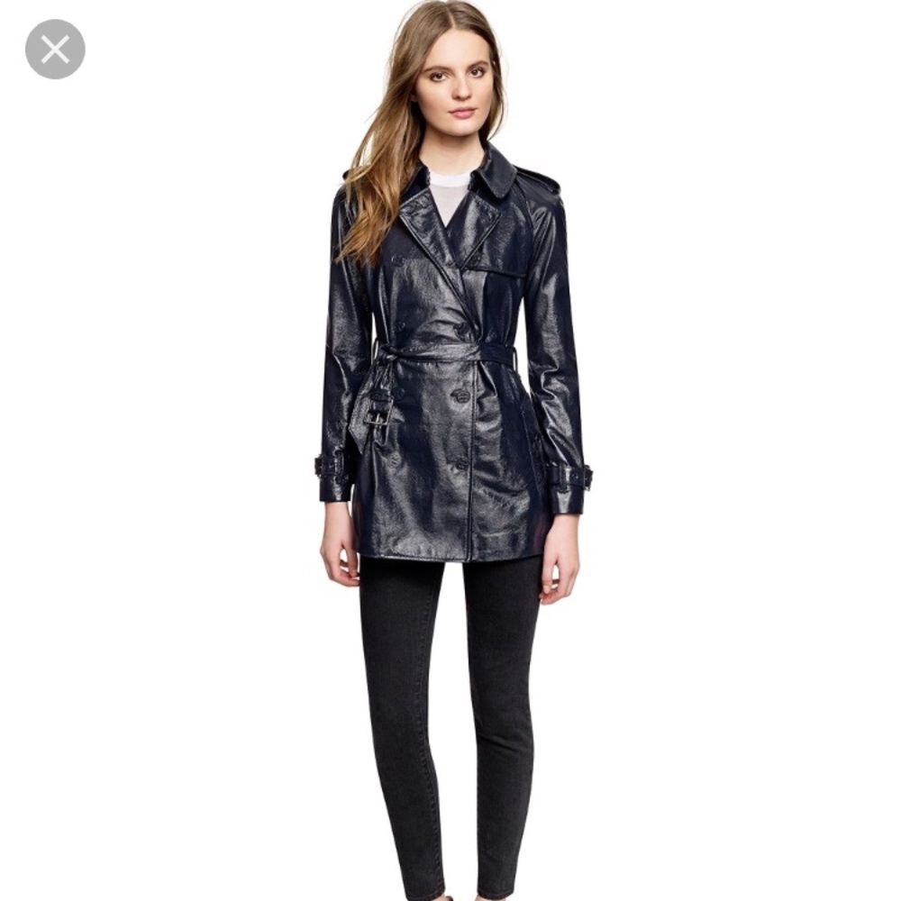 Tory Burch Leather Navy Erica trench Coat!